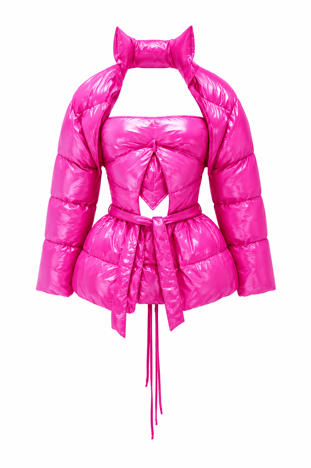 Pink Puffer Mini Dress 