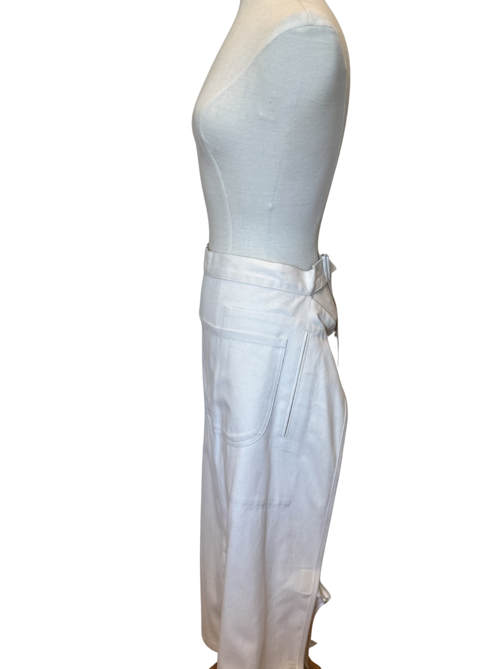 White Utility Apron Skirt