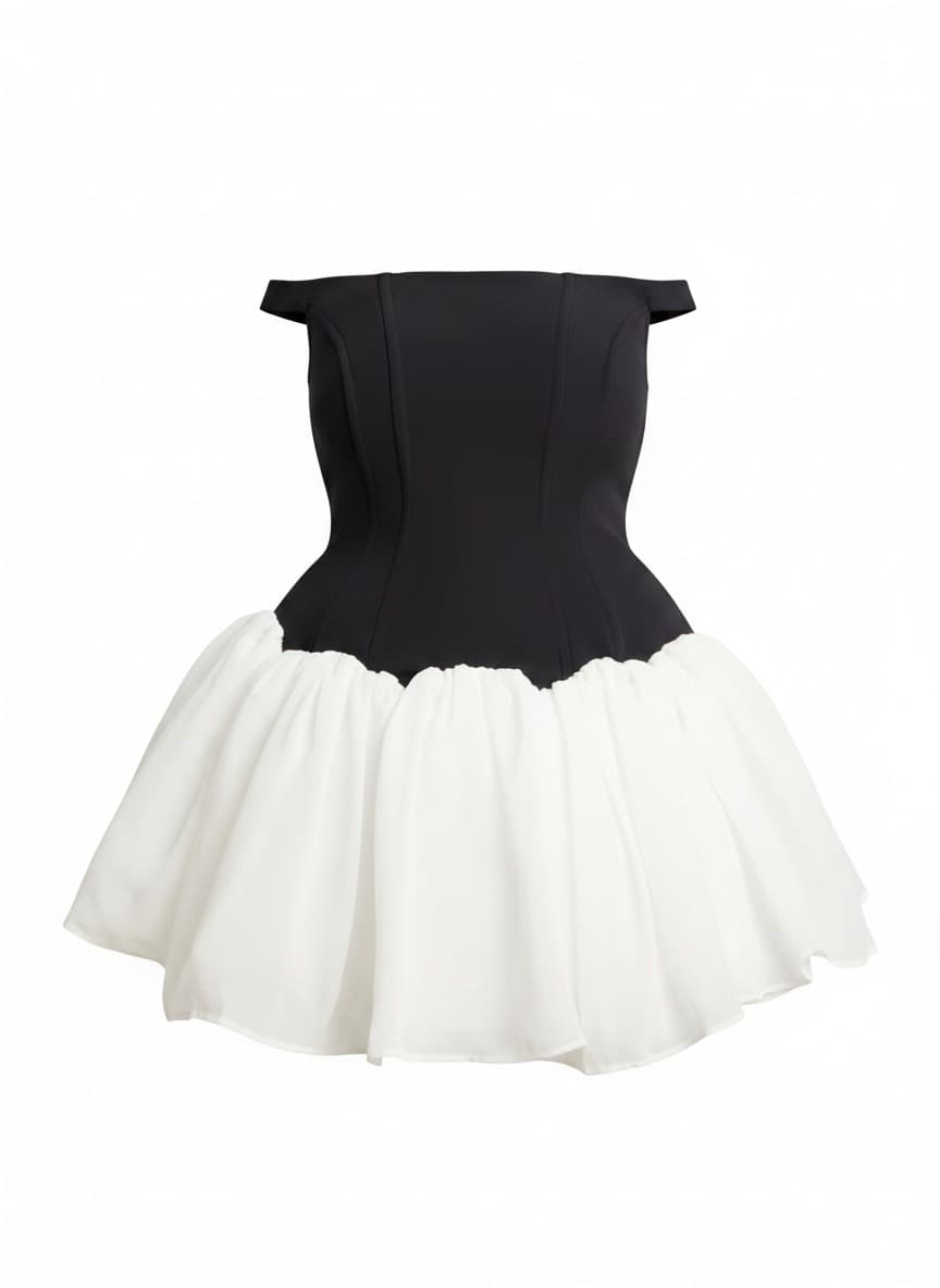 Contrast Tutu Mini Dress