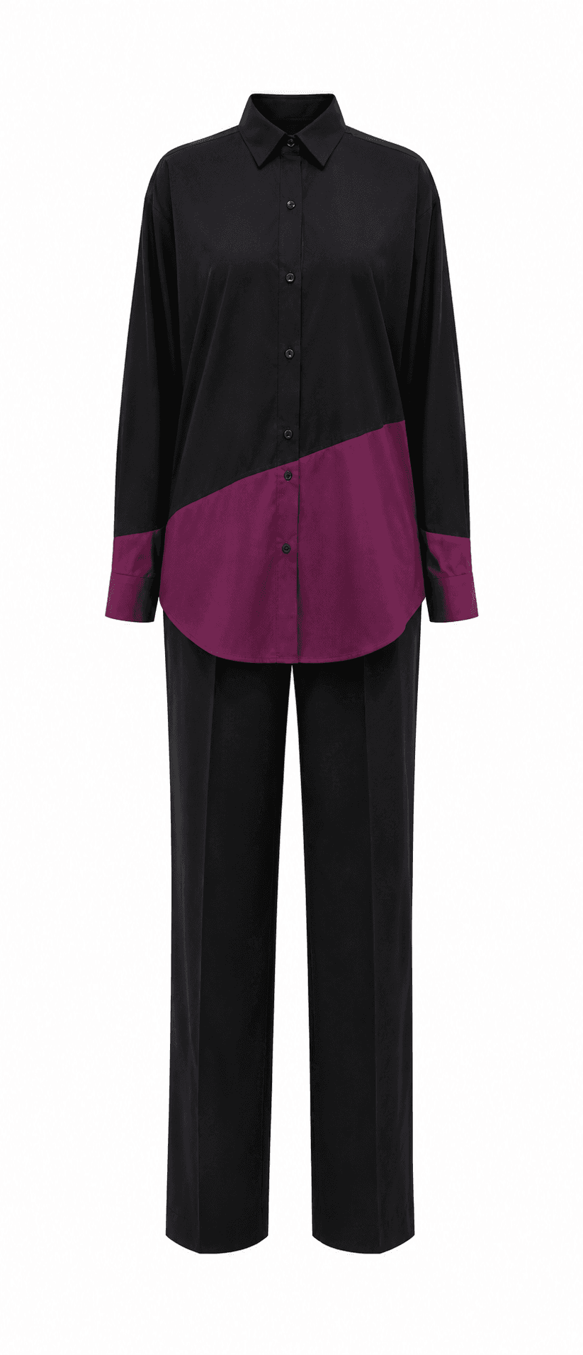 Asymmetric Dress Shirt Set