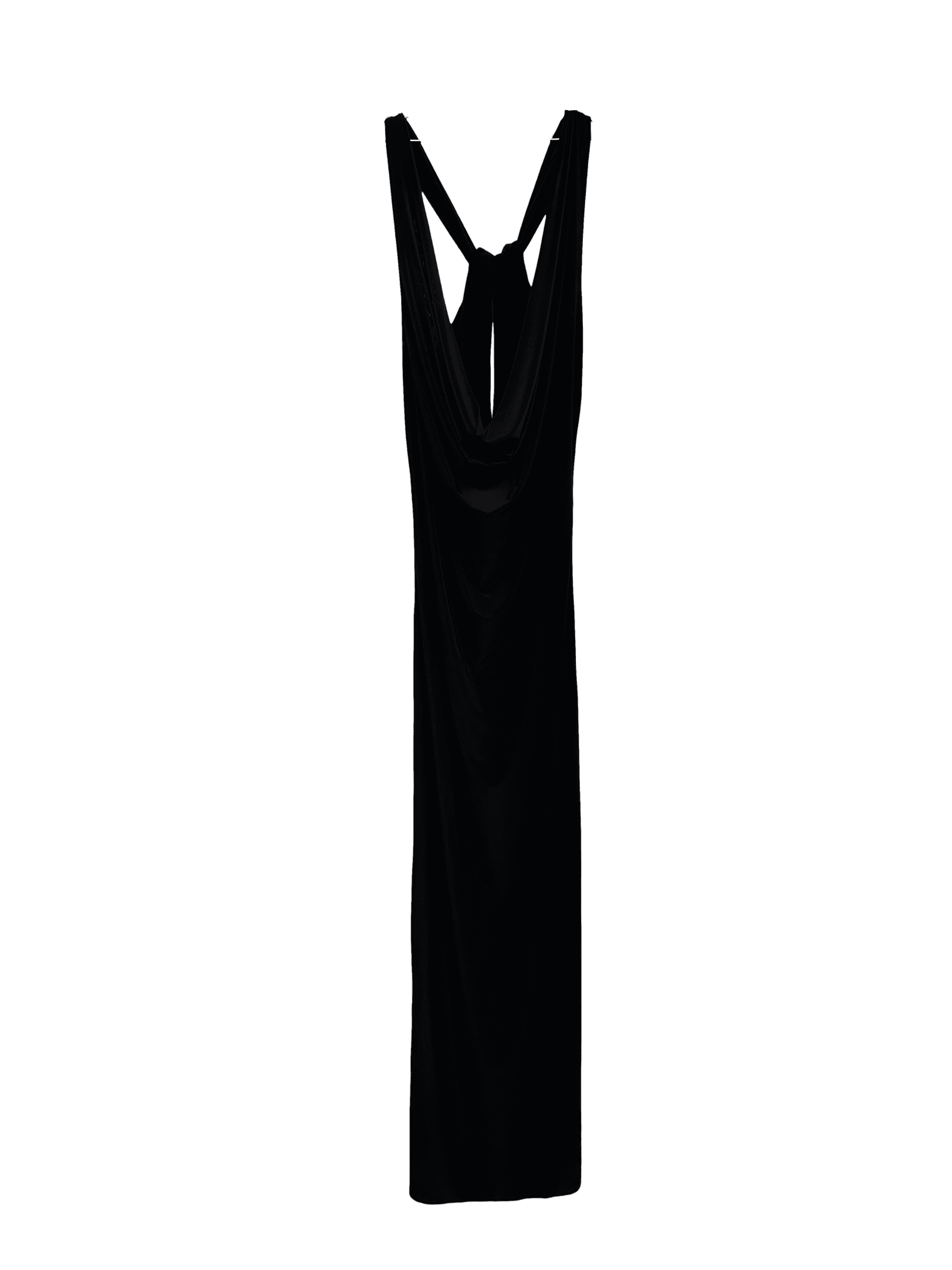 Black Draped Back Gown