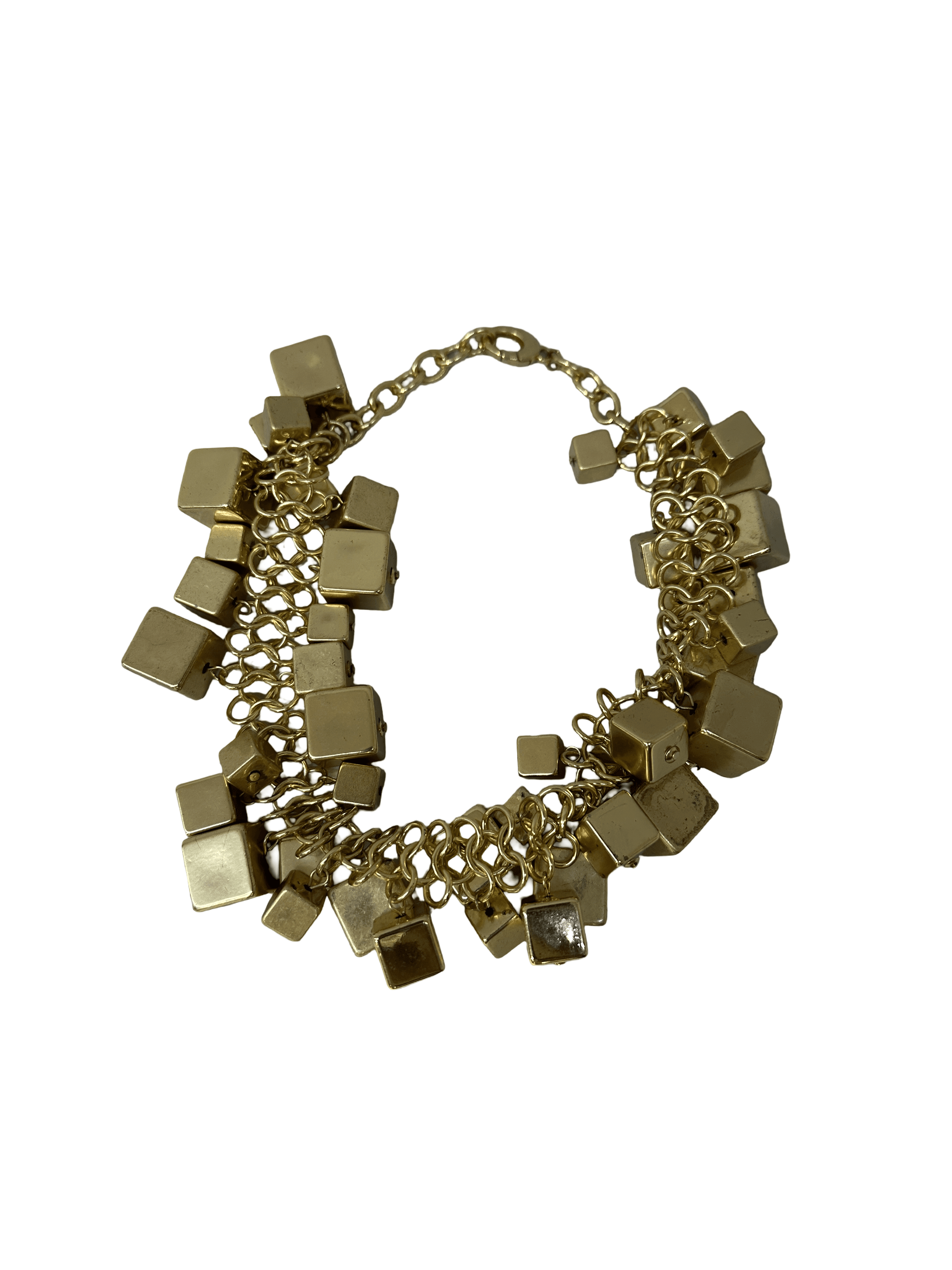 Gold Cube Charm Bracelet