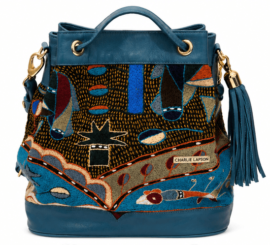 Embroidered Bucket Backpack Bag