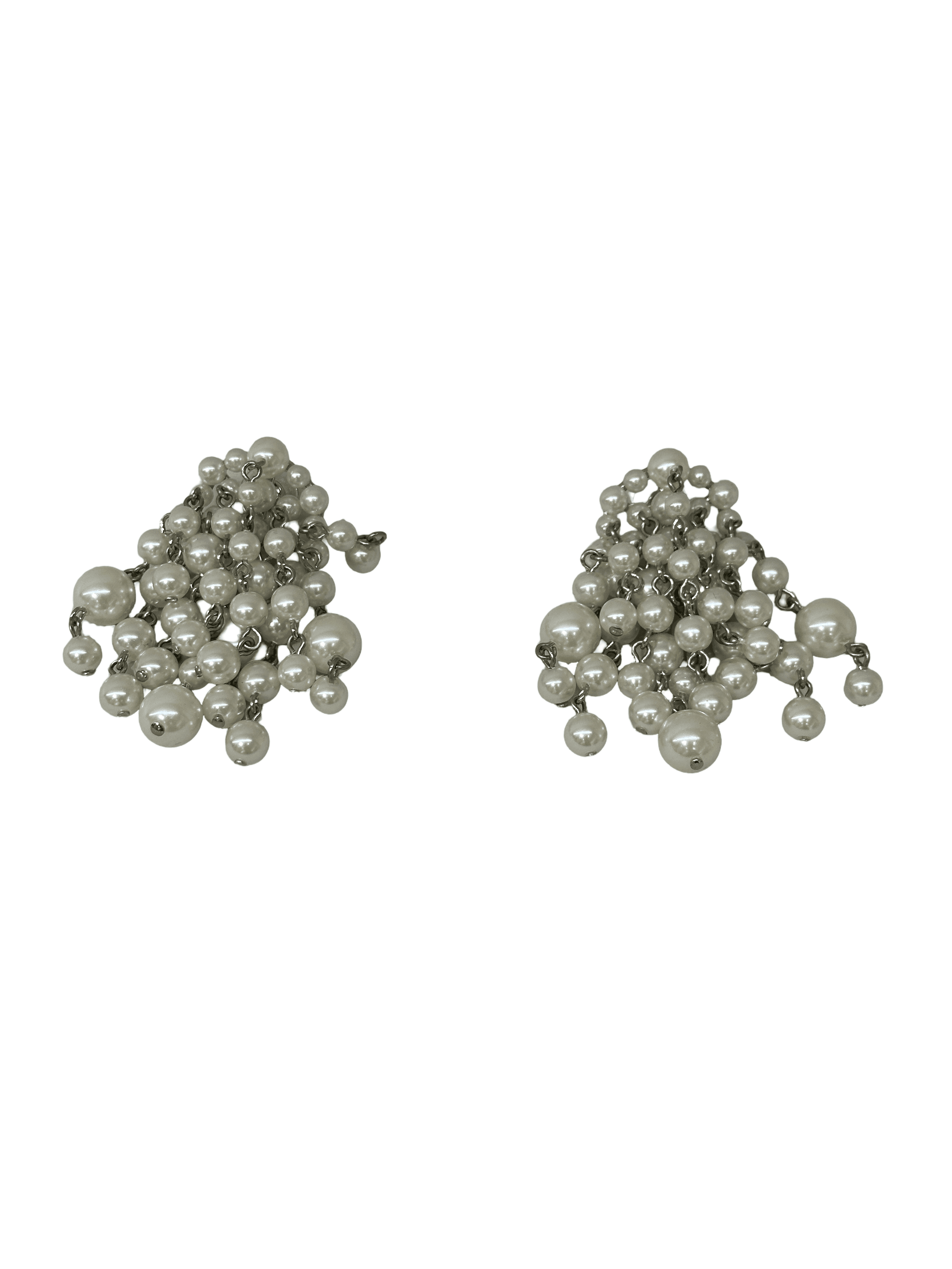 Silver Pearl Cascade Earrings