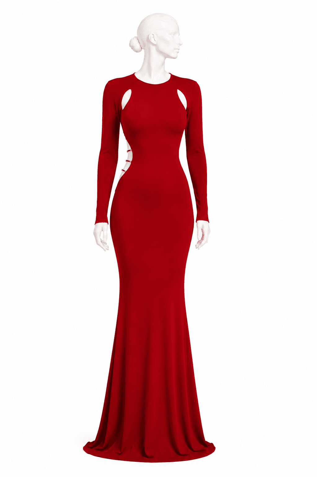 Red Cutout Sleeve gown 