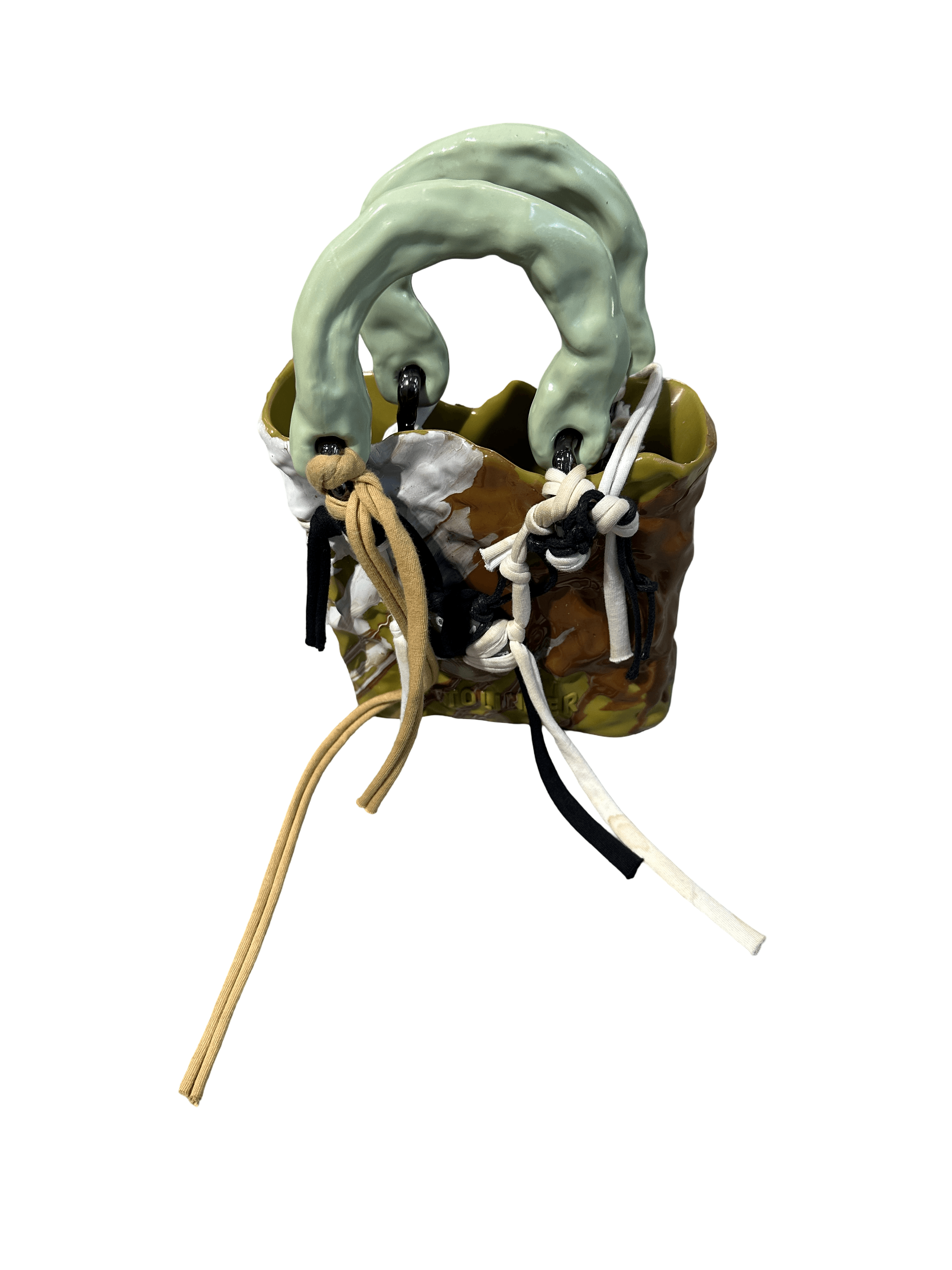 Sculptural Ceramic Mini Bucket Bag