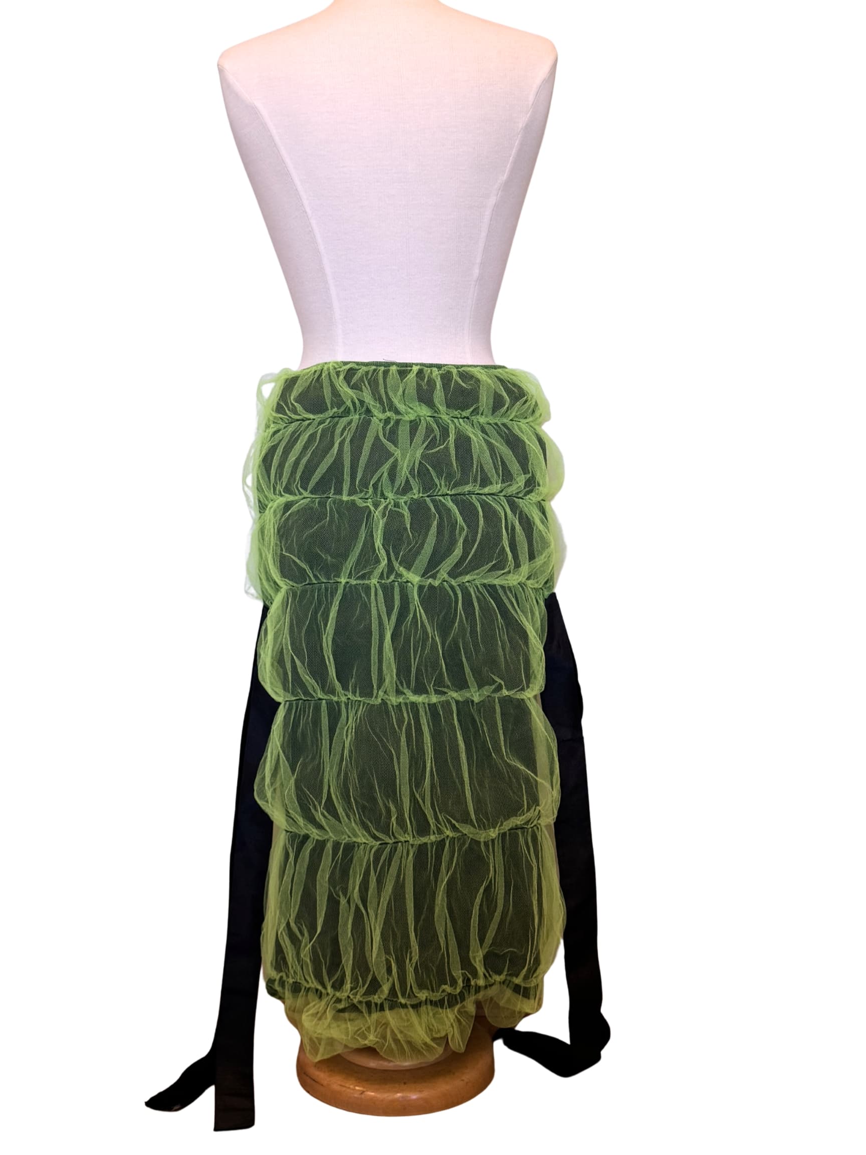 Green Sheer Tiered Skirt
