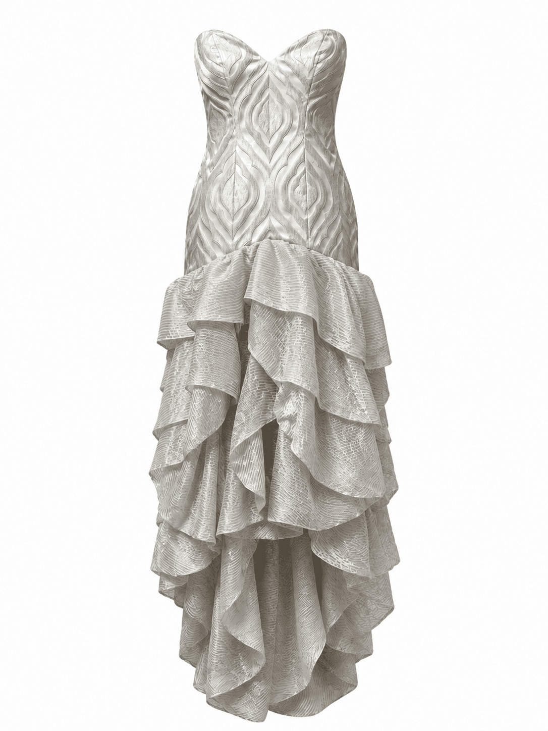 Beige Abstract detailed Gown 