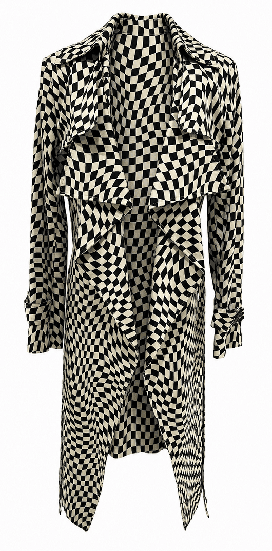 Checkered trench jacket 