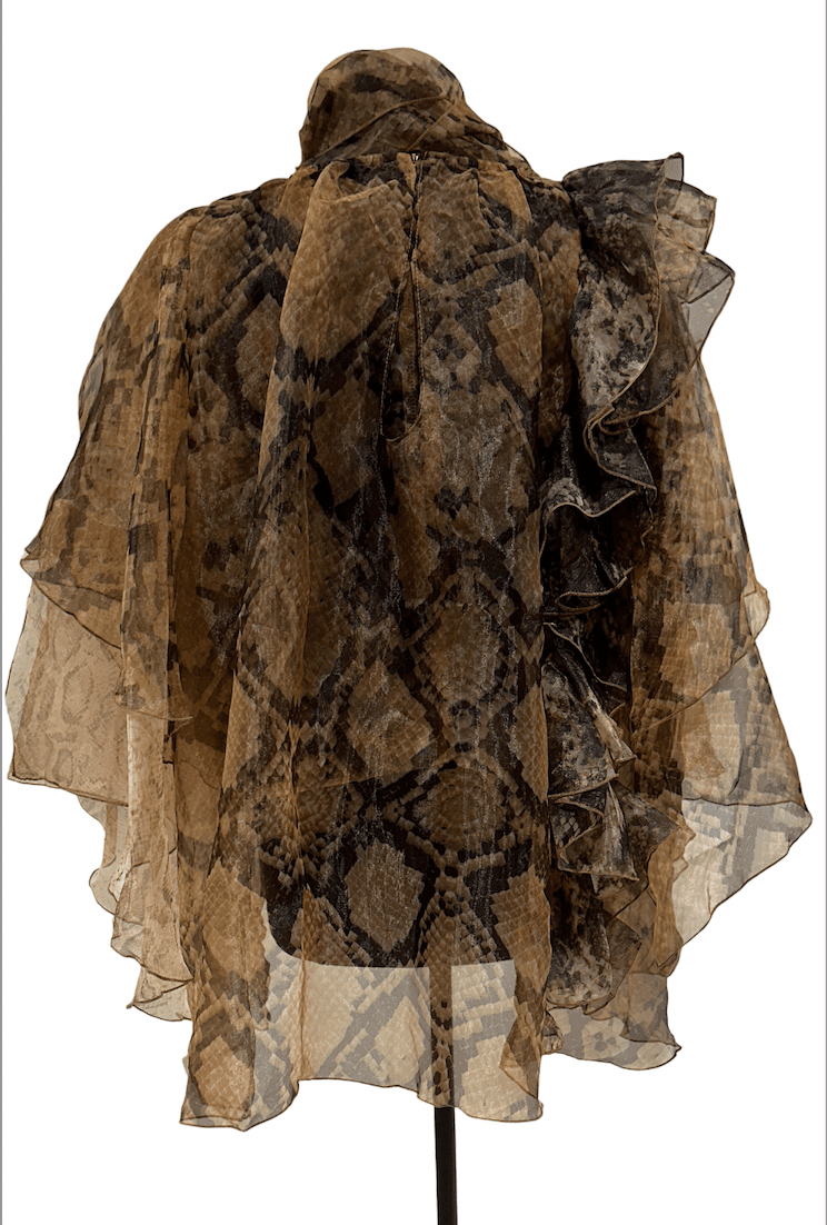 Sheer layered animal print blouse 