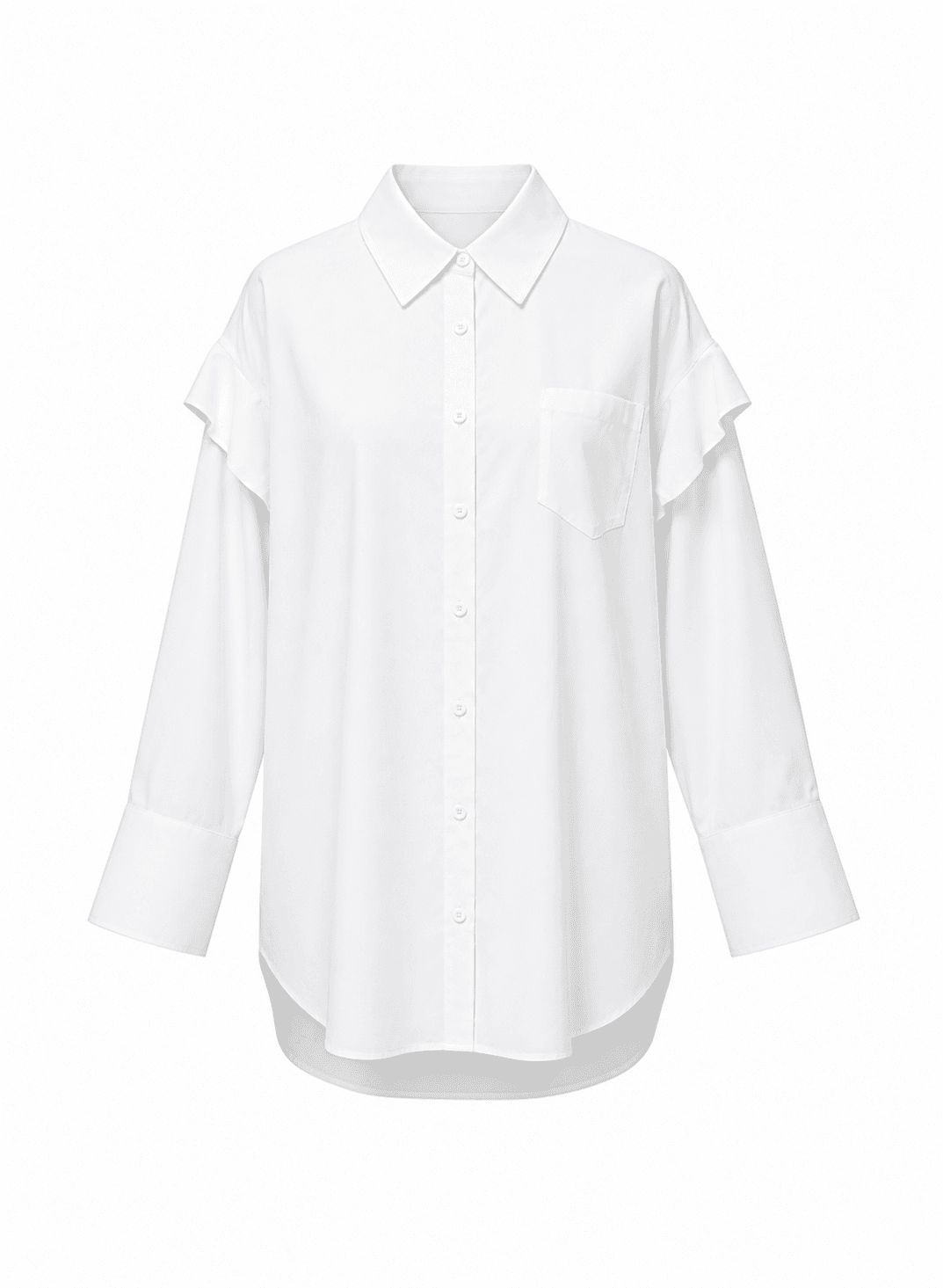 White Baggy  Button-Up Shirt 