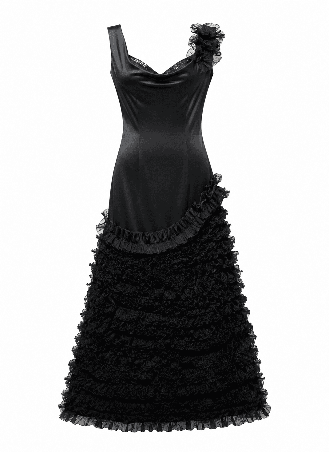 Black Ruffle Gown 