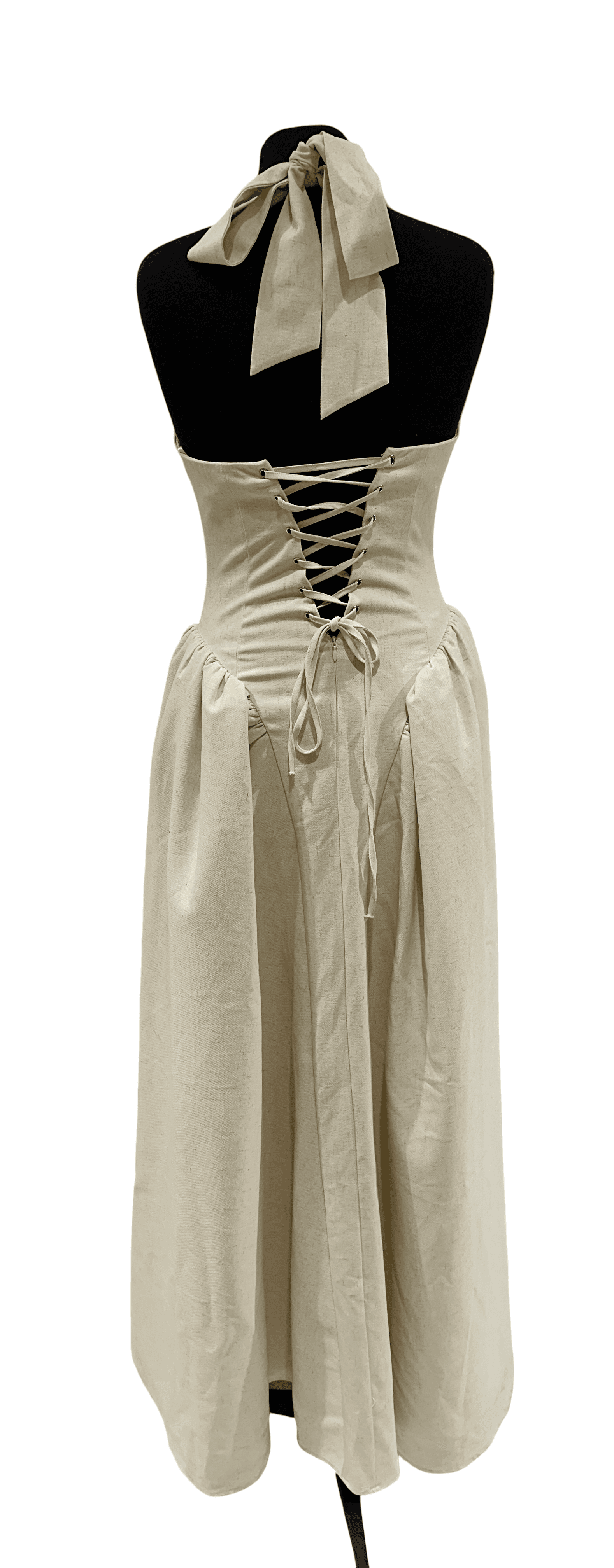 Cream Halter long dress
