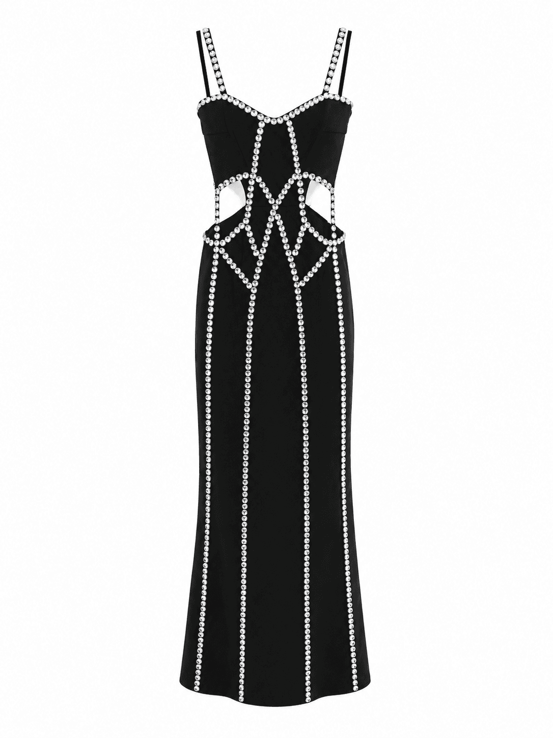 Crystal Embellished Cutout Maxi Dress