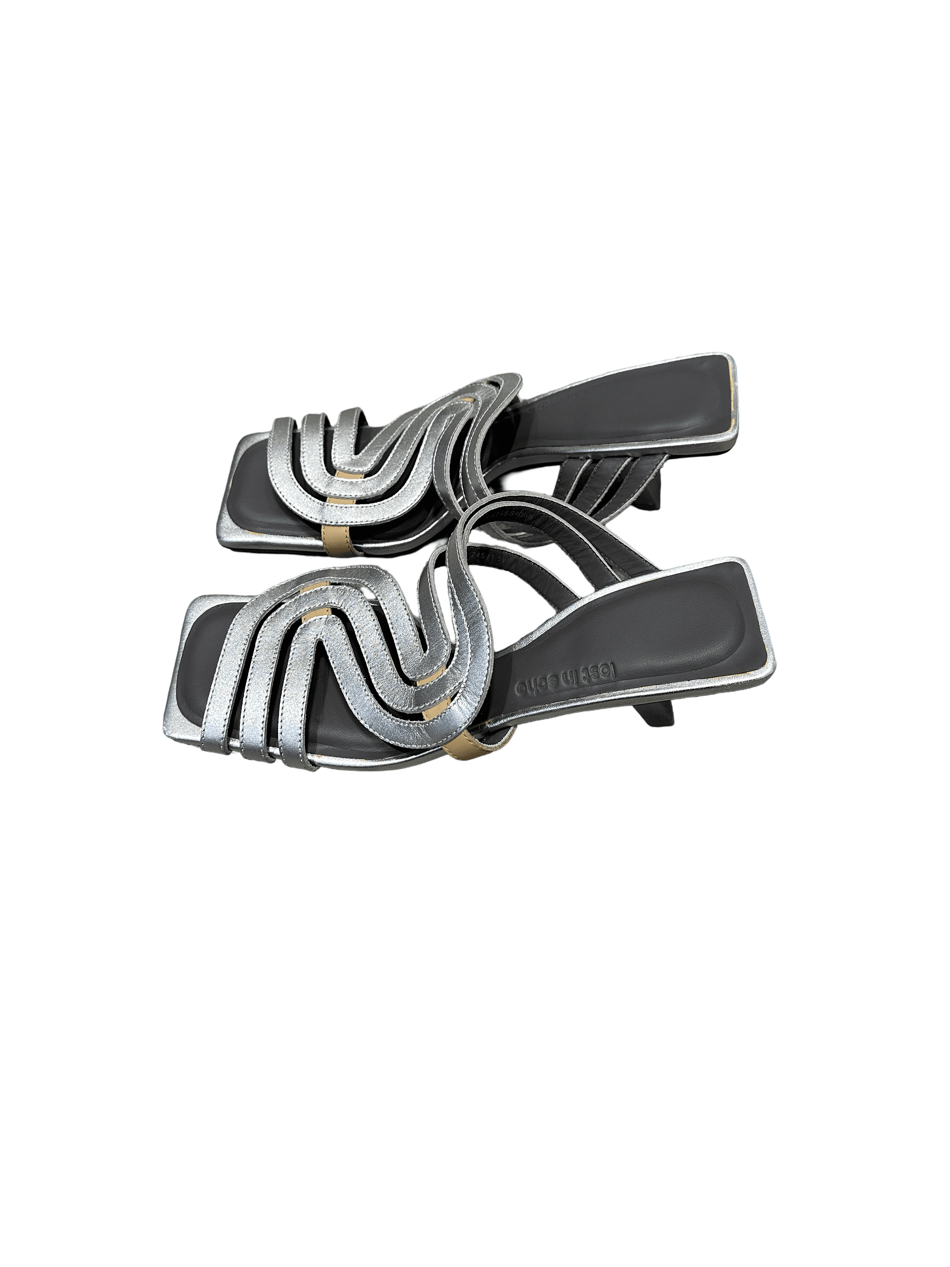 Silver Wave Strap Mules