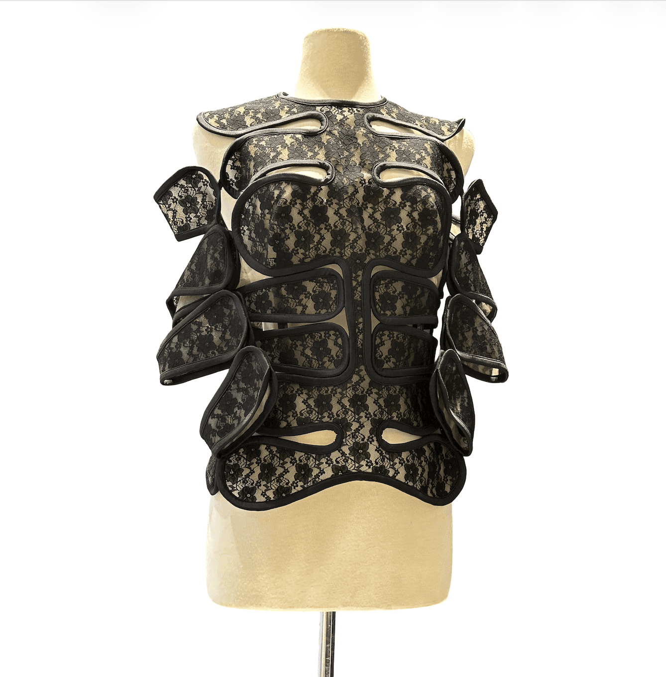 Sculptural Lace Cutout Vest