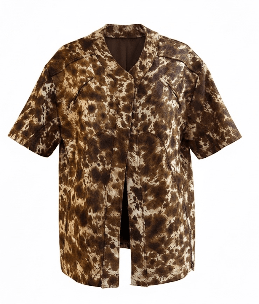 Cowhide Short-Sleeve Jacket