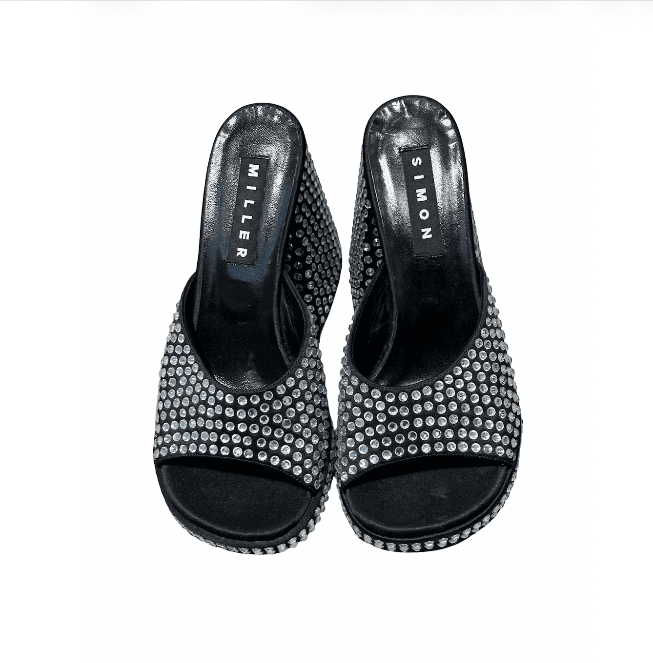Crystal Embellished Platform Mules