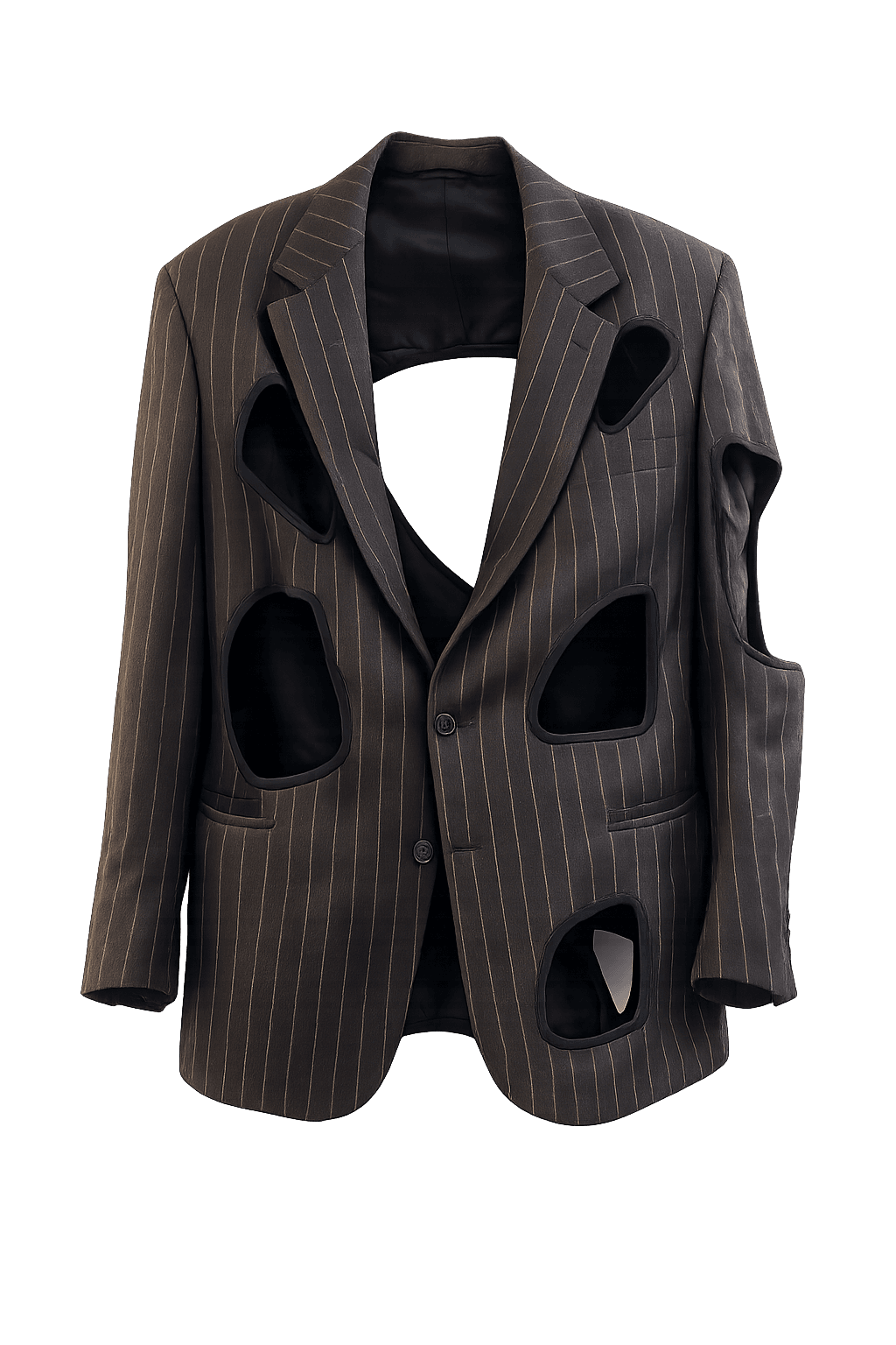 Cutout Pinstripe Blazer