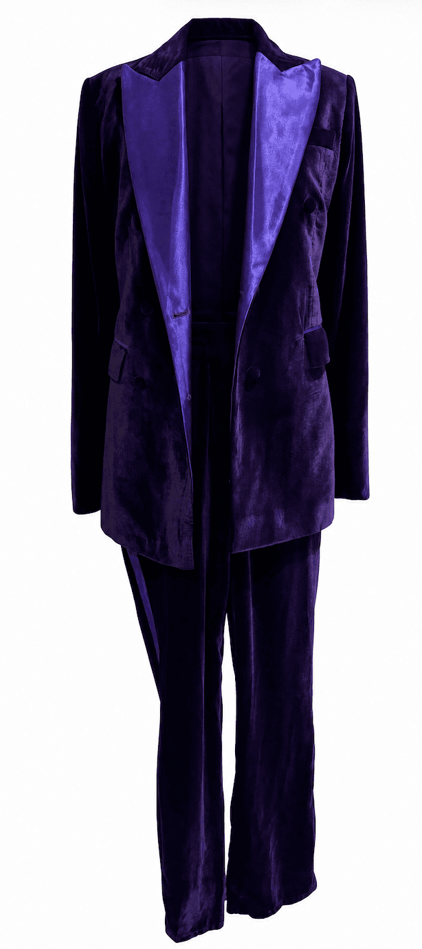 Purple Suede Suit Set 
