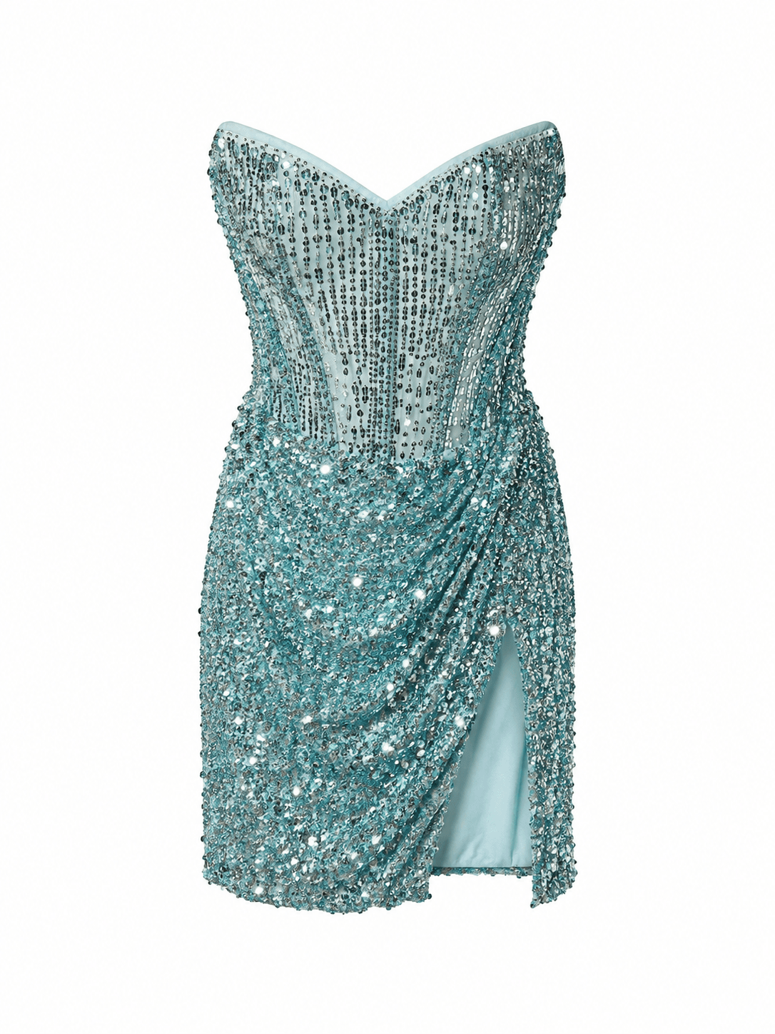 Baby Blue Mini Sequence Dress 