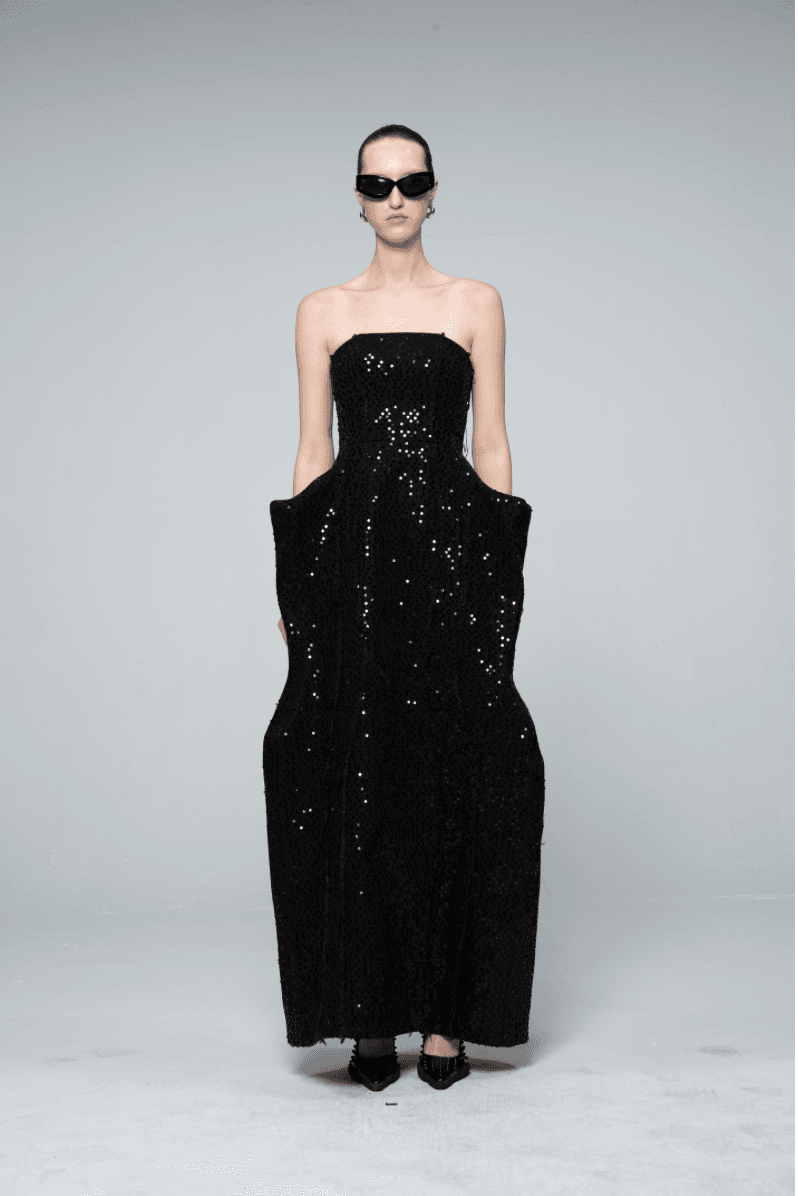 MIDNIGHT SEQUIN COLUMN DRESS