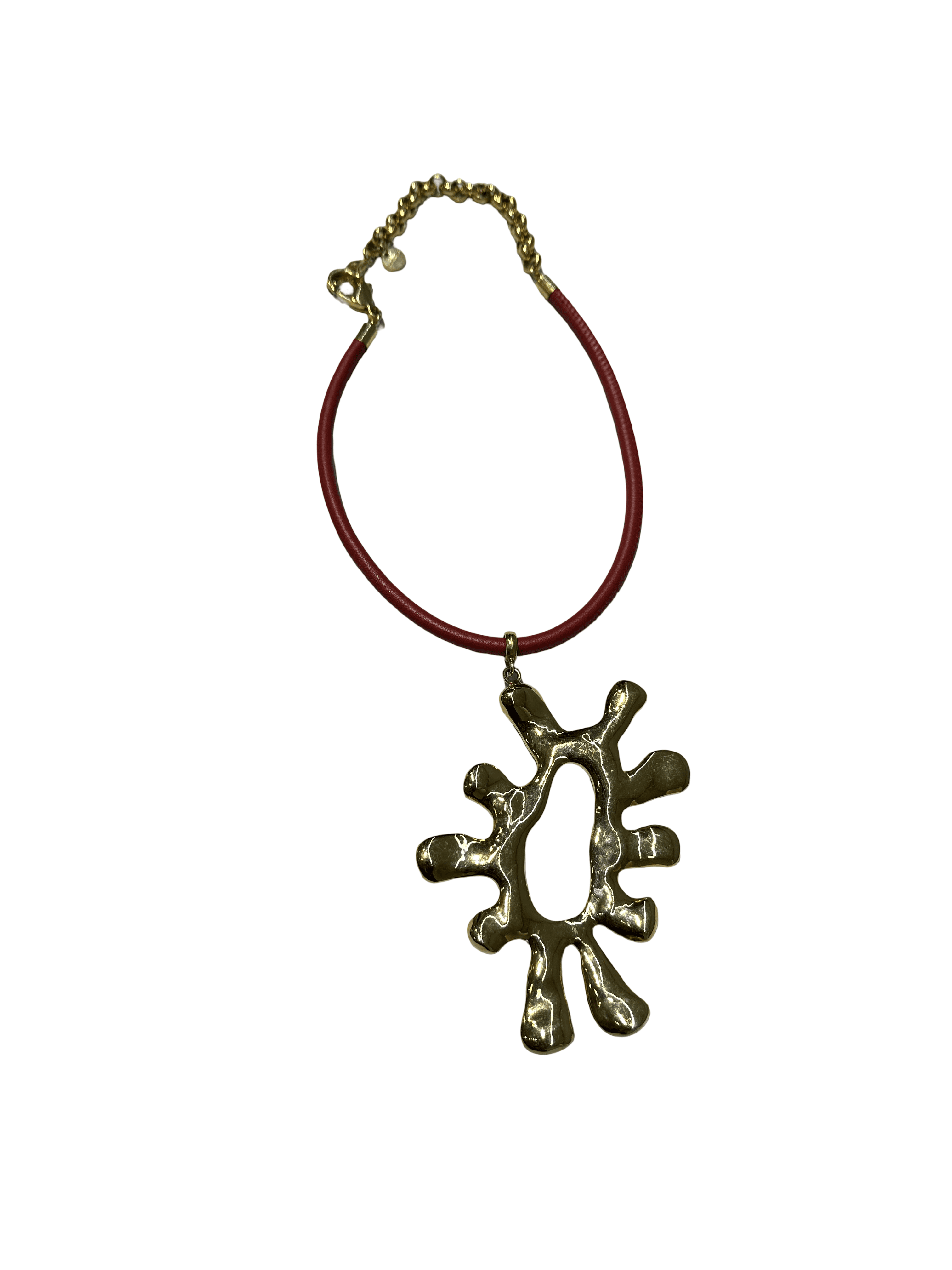 Abstract Gold Pendant Necklace