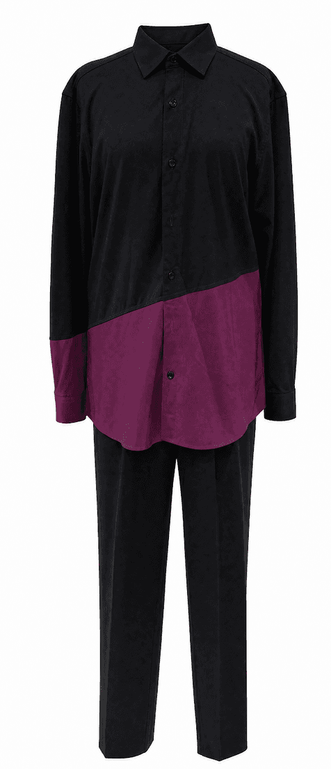 Asymmetric Dress Shirt Set 