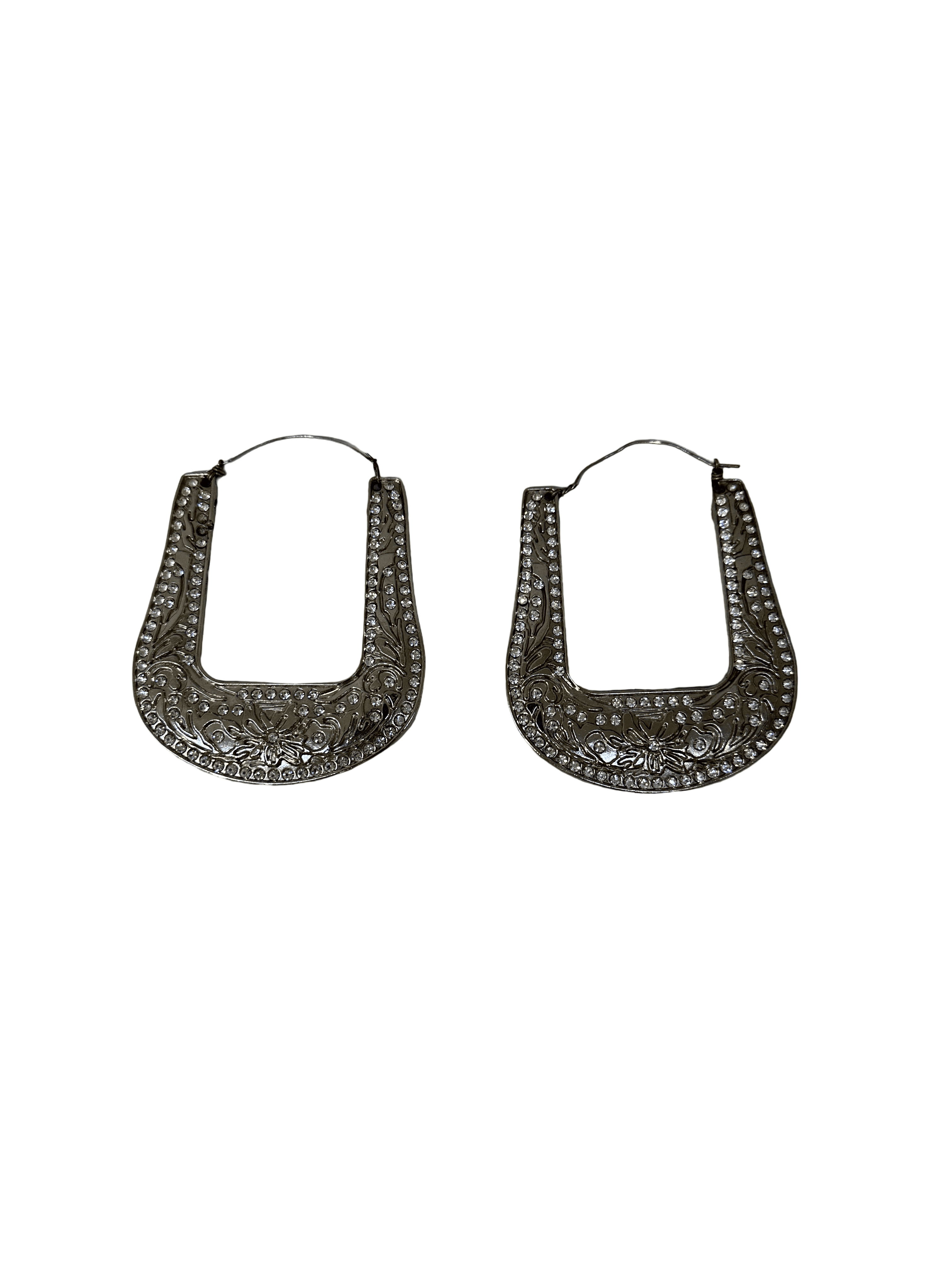 Crystal Horseshoe Hoop Earrings