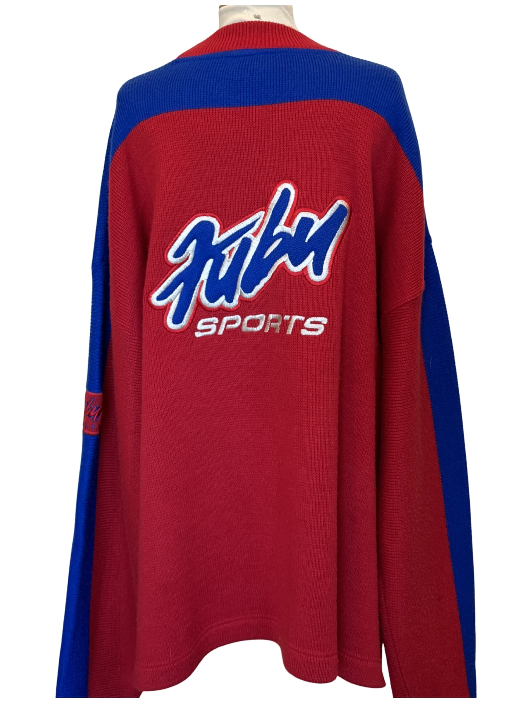 Oversized Fubu Color-Block Knit Sweater 
