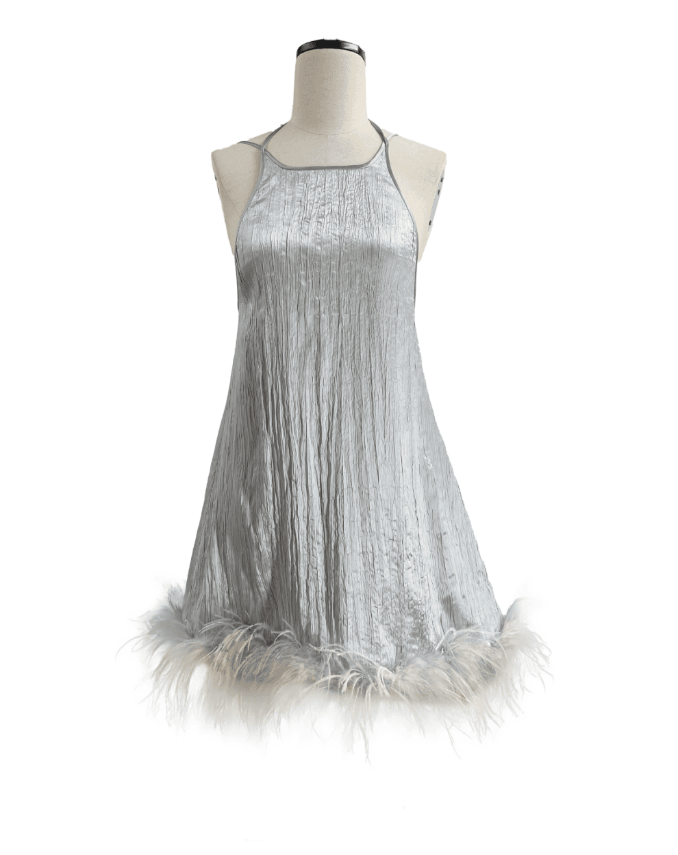SILVER FEATHER DRESS 