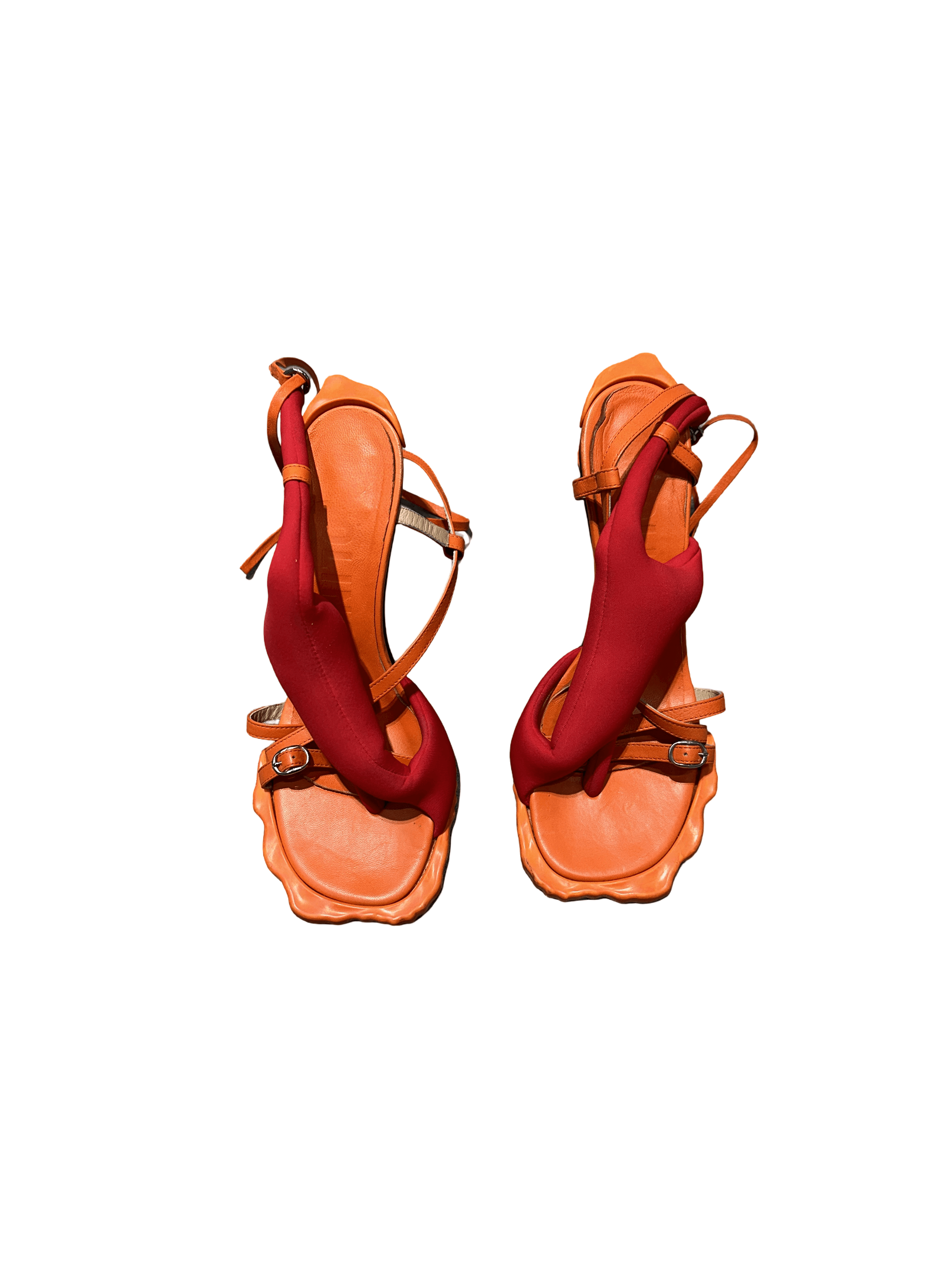 Orange Sculptural Heels