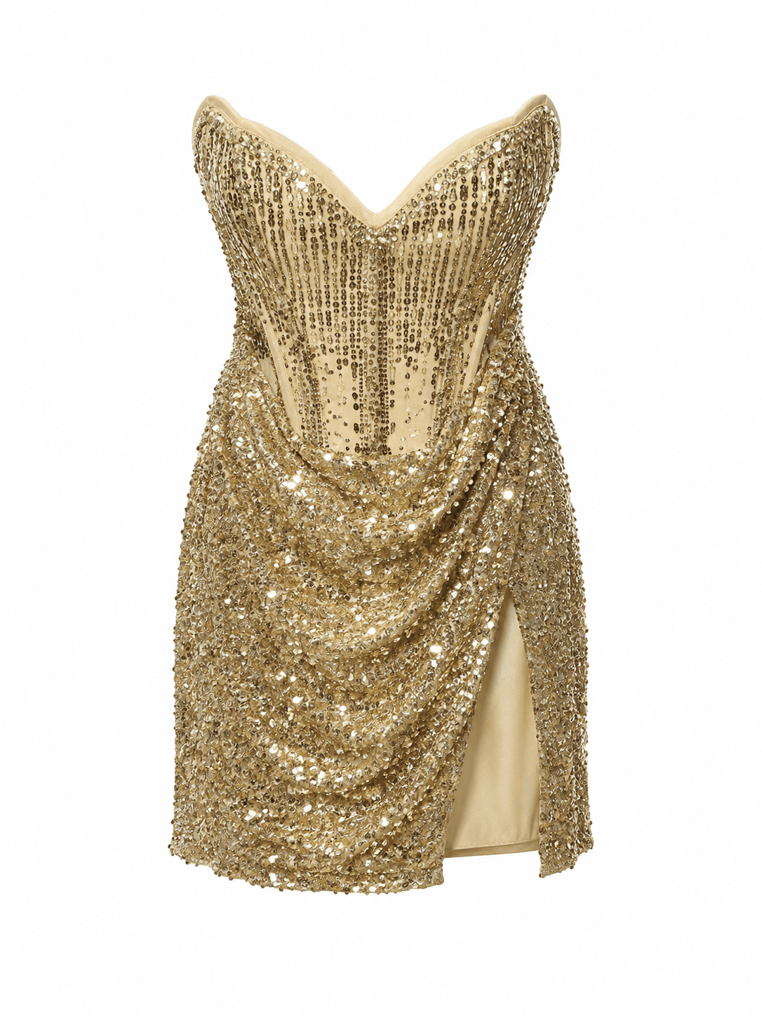 Gold Mini Sequence Dress 