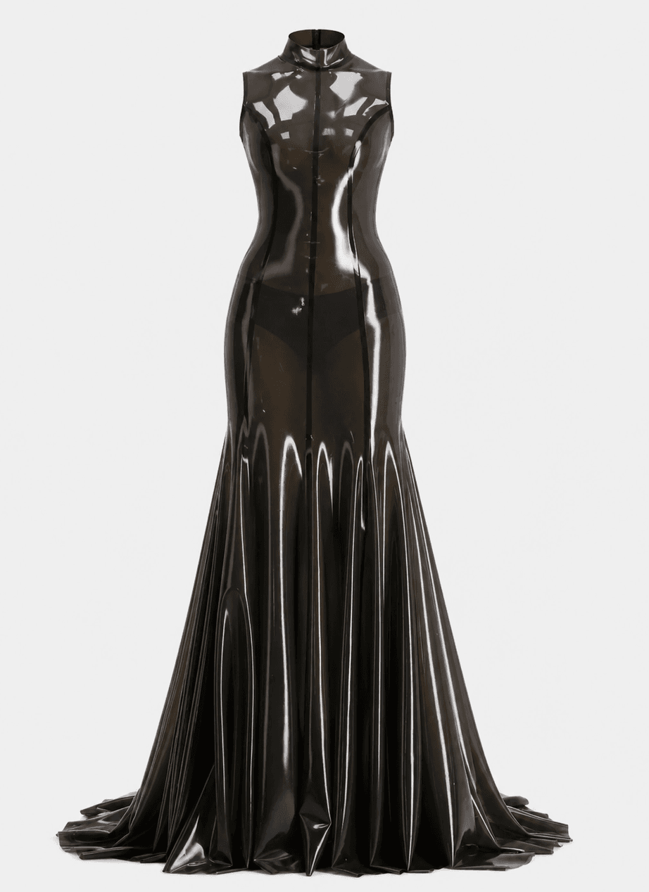 Black Latex Gown