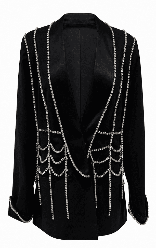 Black diamond encrusted blazer 