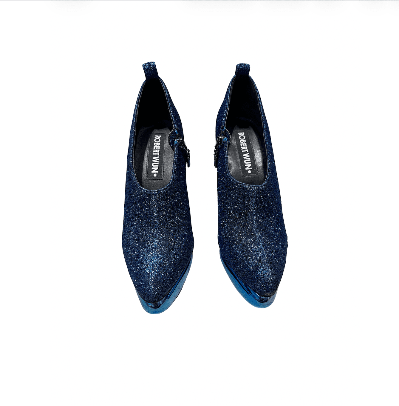 Blue Glitter Sculptural Booties
