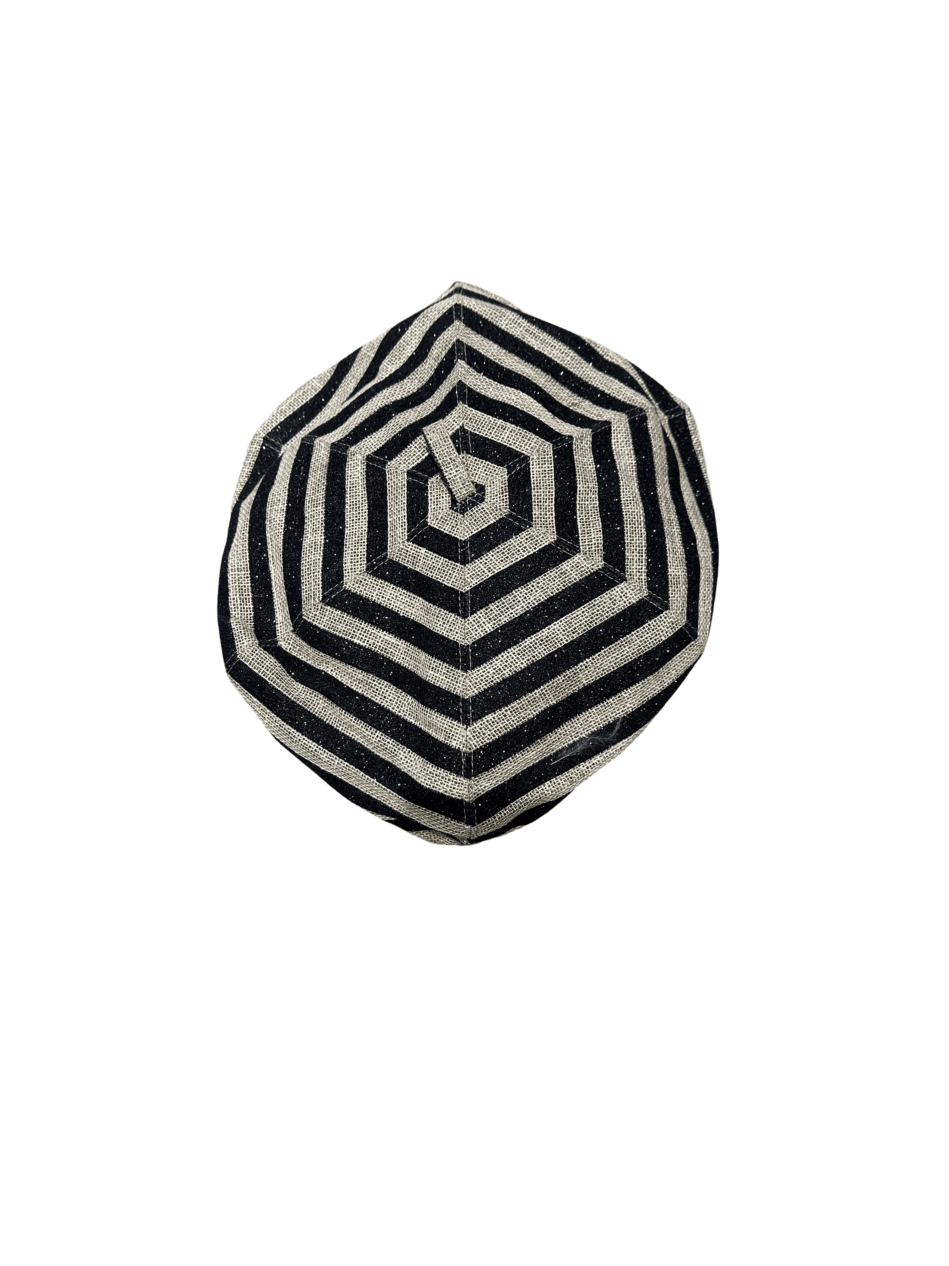 Black and Cream Striped Beret