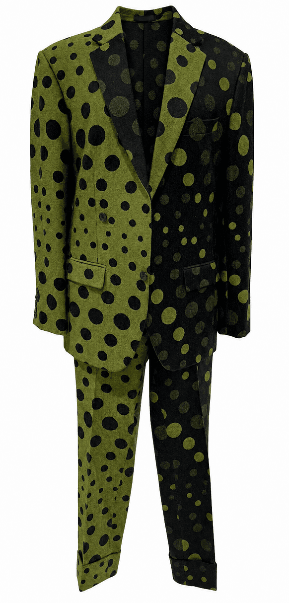 Two-Tone Polka Dot Suit Set 