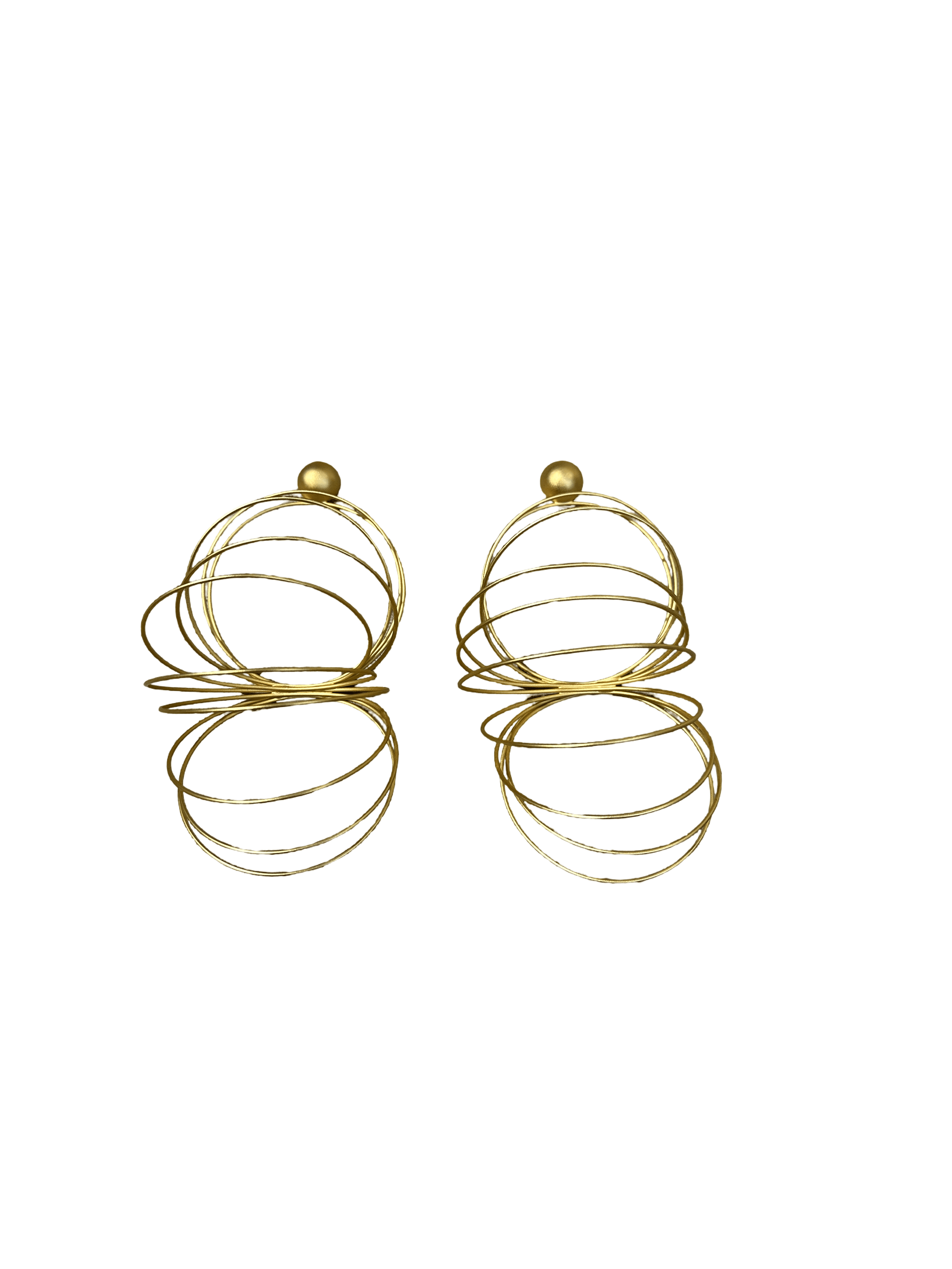 Gold Spiral Wire Earrings