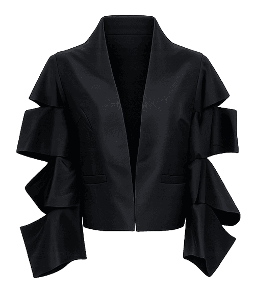 Black Ruffle Sleeve Jacket