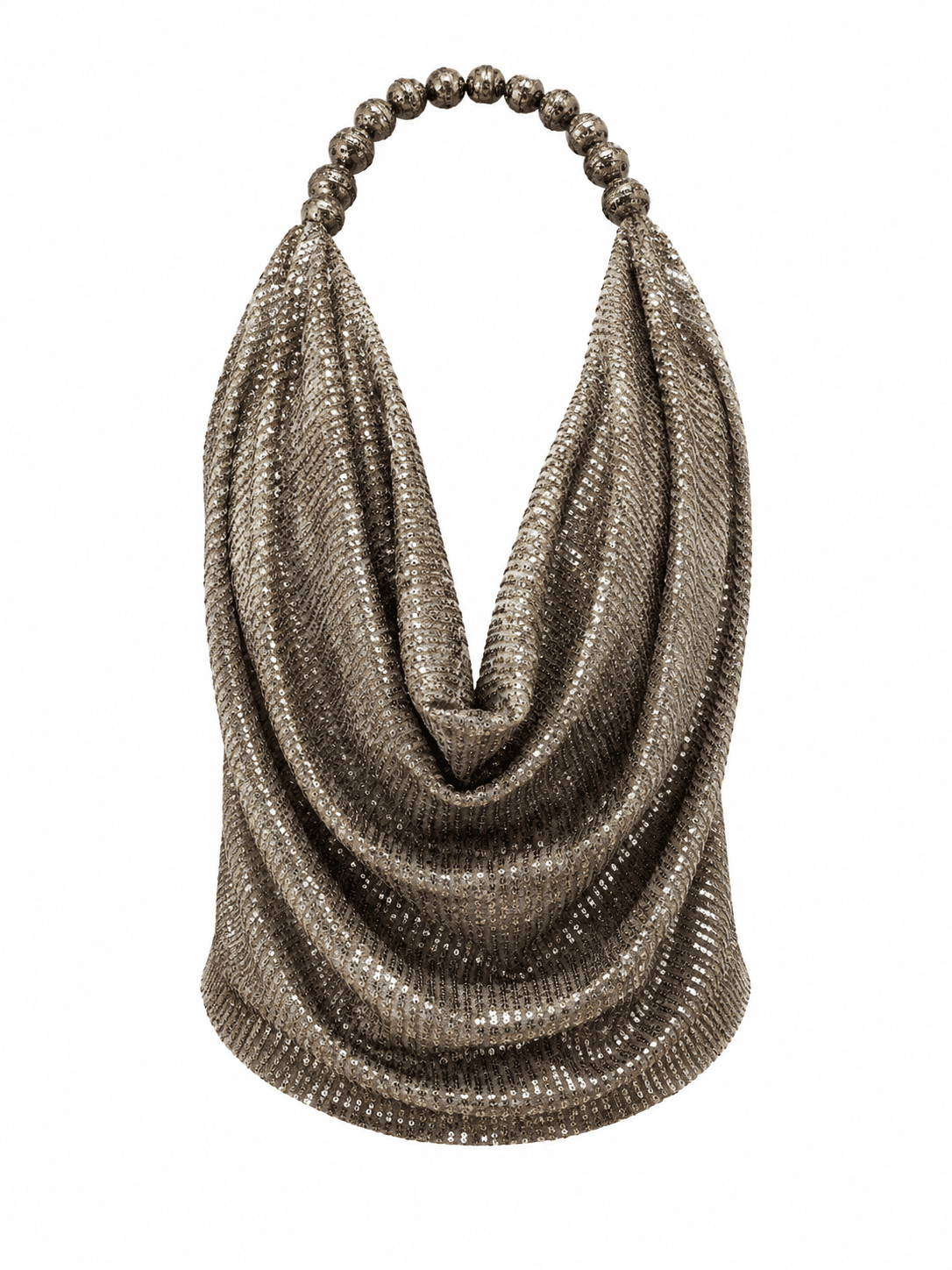 Sequin Cowl Halter Top