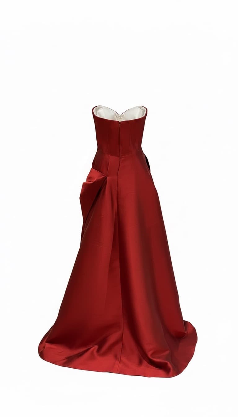 Satin Red Evening Gown 