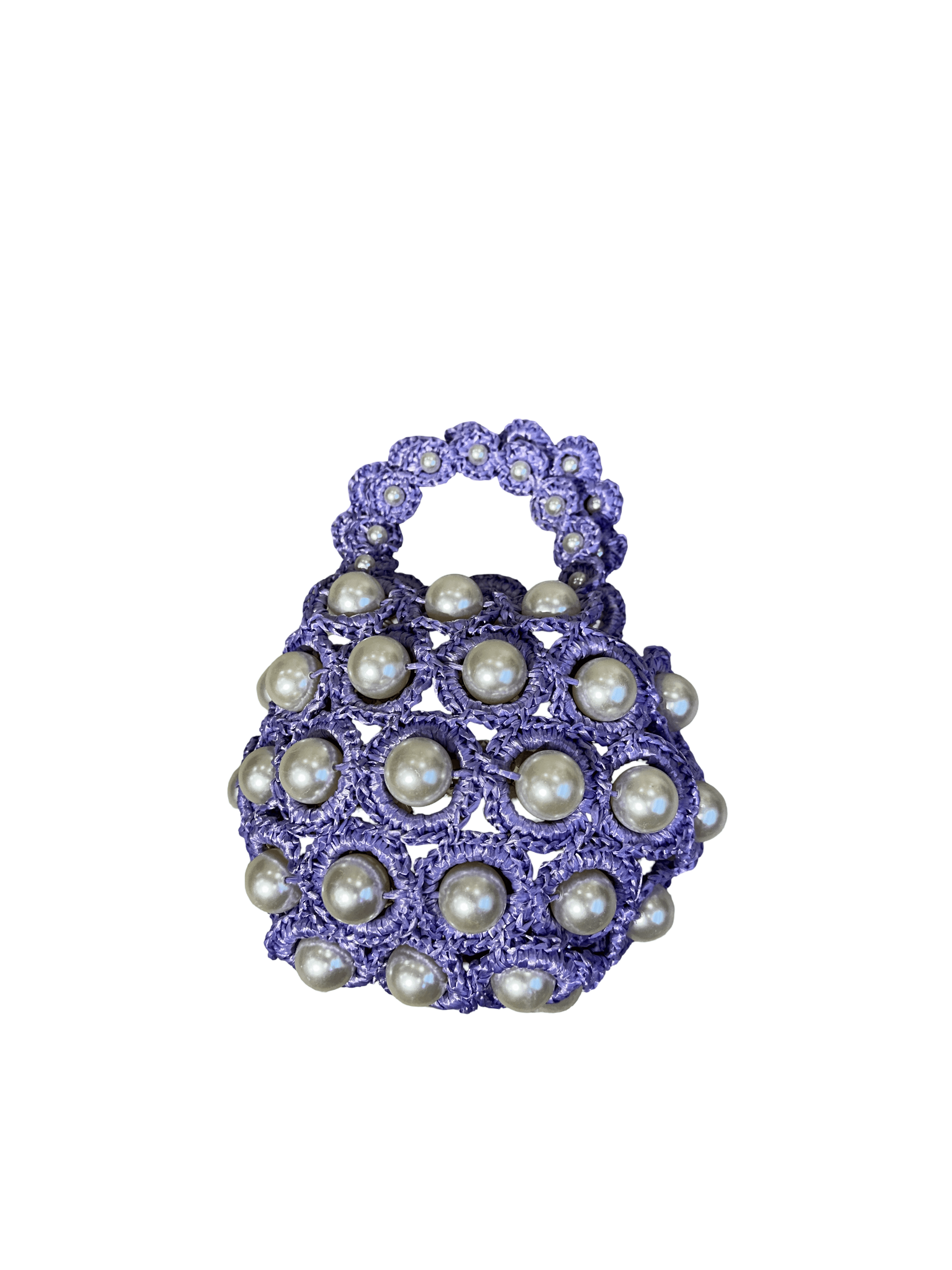 Lavender Pearl-Embellished Mini Bag