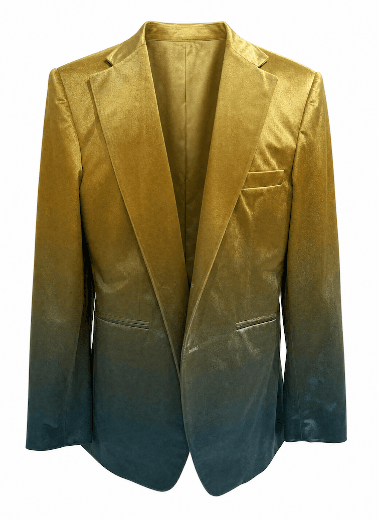 Ombre Gold gradient suede blazer 