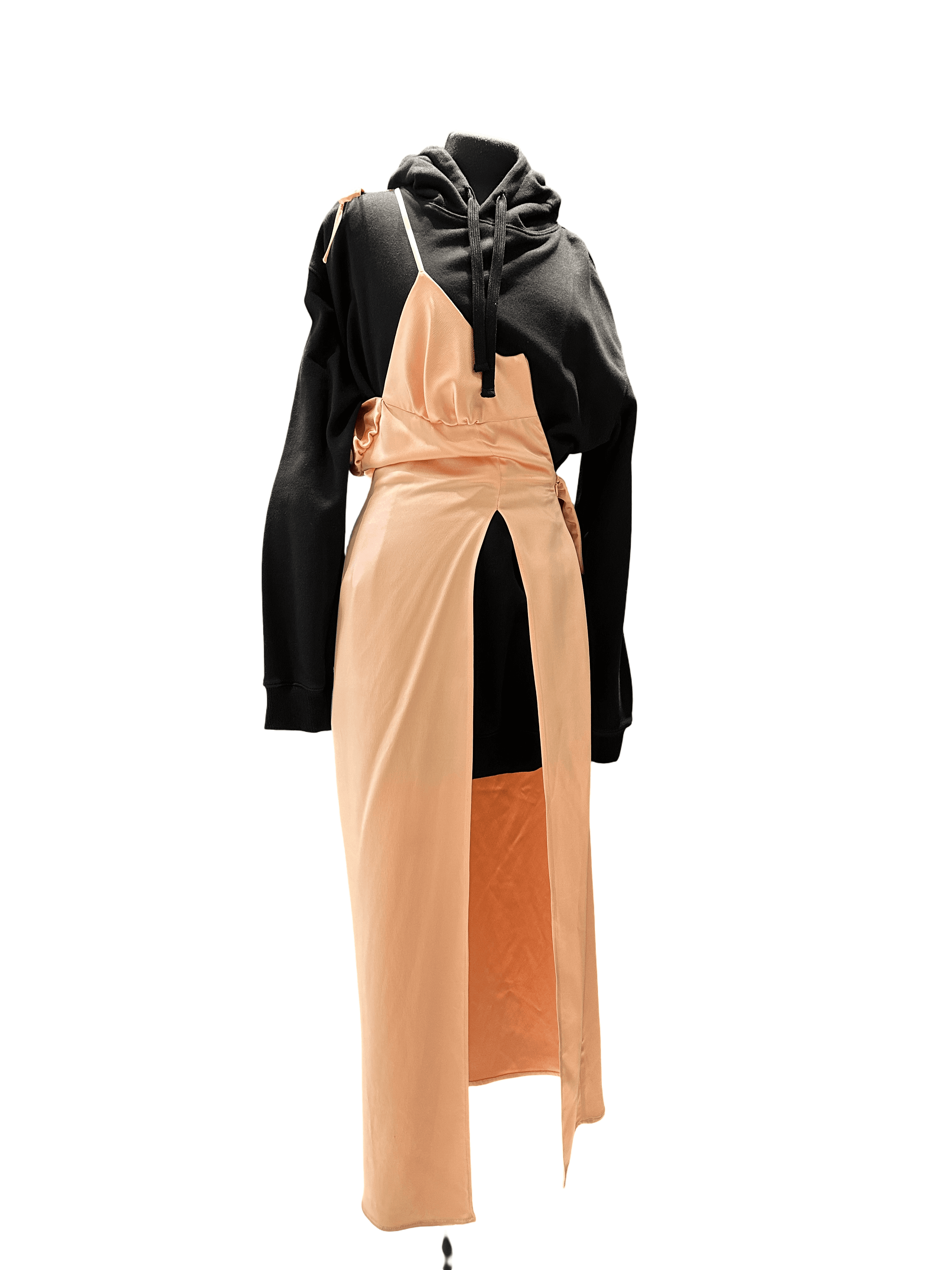 Layered Hoodie & Satin Slip Dress