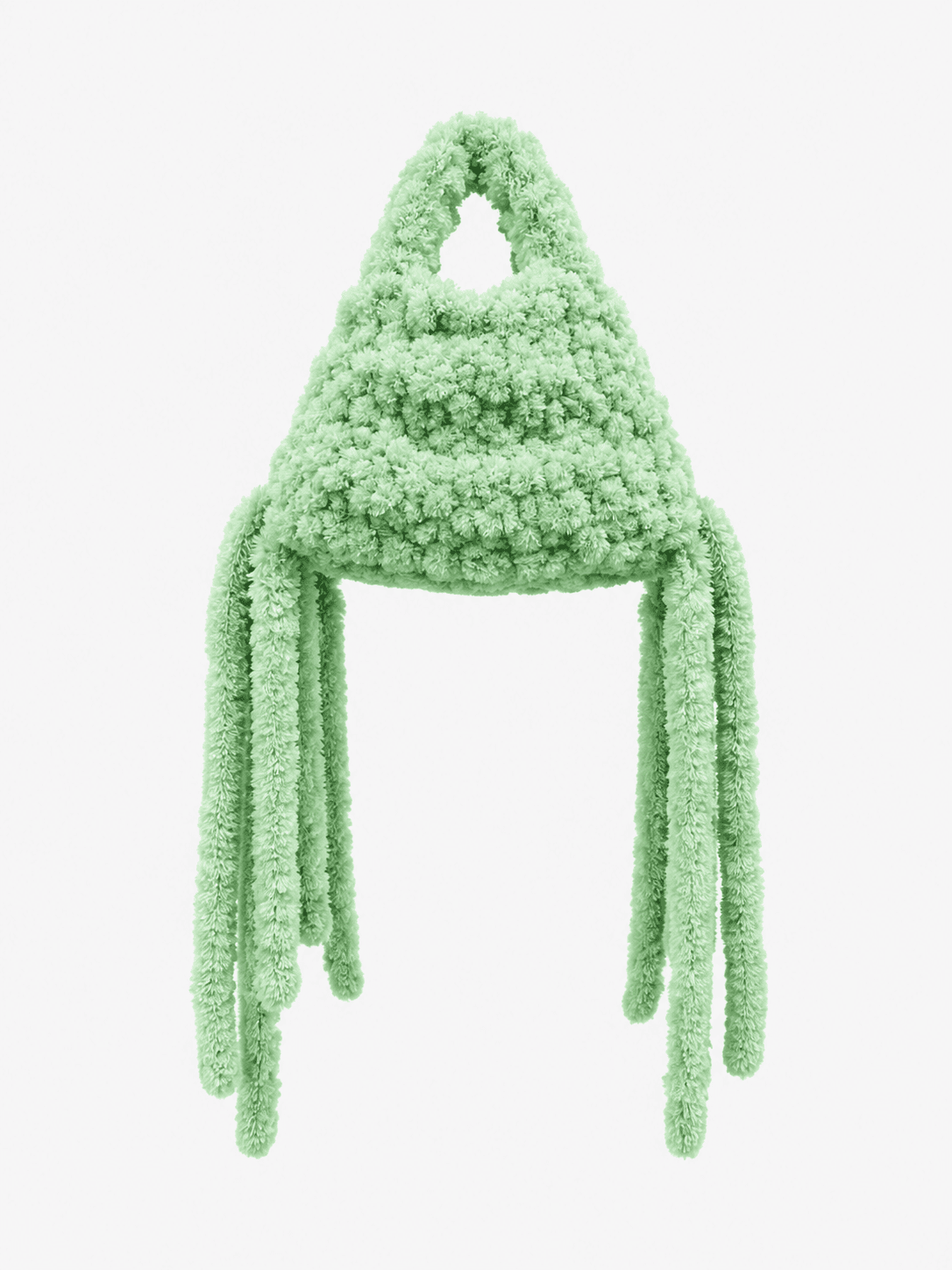 Green Cloud Knit Fringe Bag 